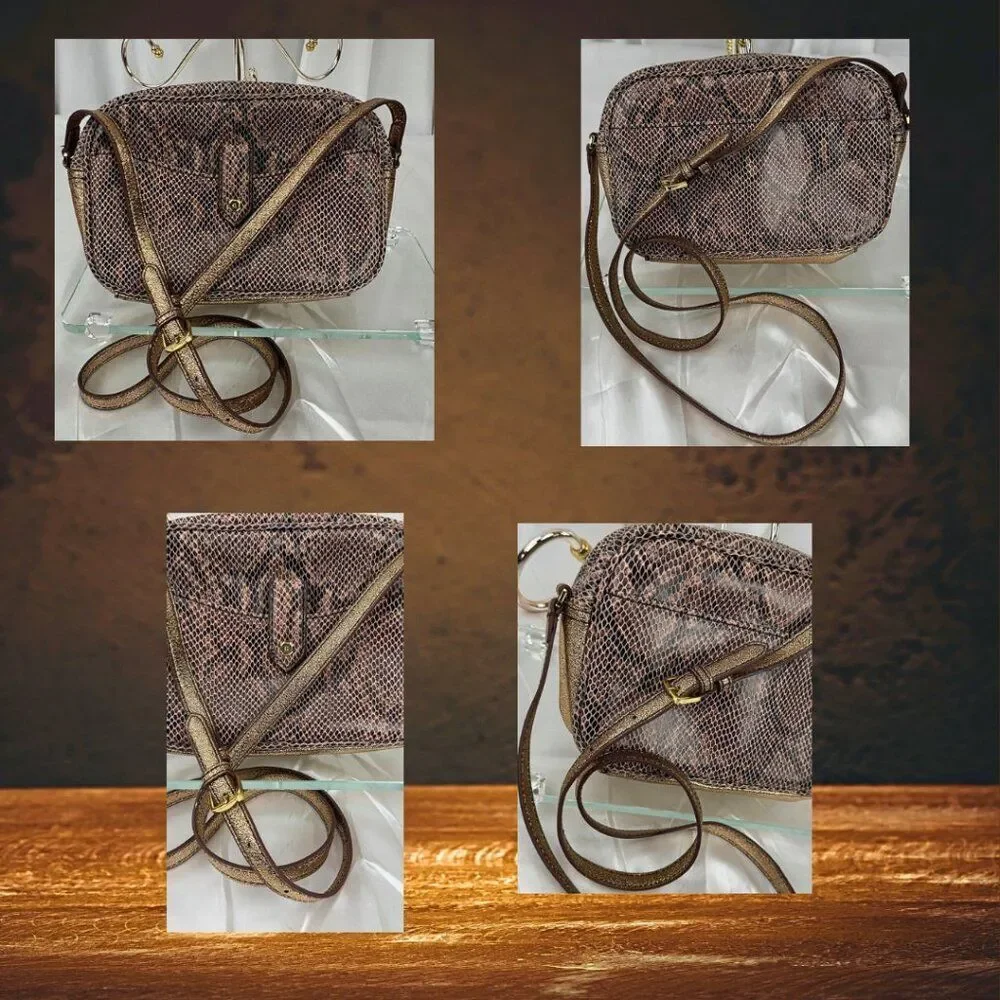 G.I.L.I. Got It Love It Leather Snake gold Crossbody Bag